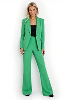 Load image into Gallery viewer, Green Flare Leg Peak Lapel Satin 2 Piece Prom Suits with Sleeves