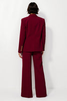 Load image into Gallery viewer, Burgundy Notched Lapel Satin 2 Piece Business Suits with Pockets