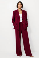 Load image into Gallery viewer, Burgundy Notched Lapel Satin 2 Piece Business Suits with Pockets