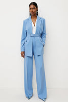 Load image into Gallery viewer, Blue Notched Lapel 2 Piece Satin Business Suits with Pockets