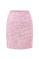 Load image into Gallery viewer, Pink 2 Piece Tweed Off the Shoulder Pencil Homecoming Outfits