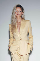 Load image into Gallery viewer, 2 Piece Yellow Peak Lapel Business Suits with Sleeves