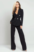 Load image into Gallery viewer, Black 2 Piece Notched Lapel Business Suits with Sleeves