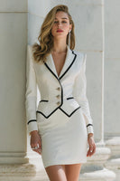 Load image into Gallery viewer, 2 Piece White Pencil Notched Lapel Short Business Suits with Sleeves