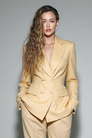 Load image into Gallery viewer, Yellow 2 Piece Notched Lapel Business Suits with Sleeves