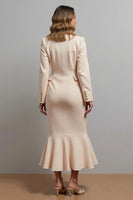 Load image into Gallery viewer, Champagne Single Breasted Mermaid Satin Long Blazer Dress