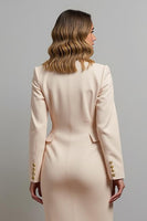 Load image into Gallery viewer, Champagne Single Breasted Mermaid Satin Long Blazer Dress