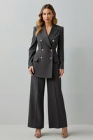 Load image into Gallery viewer, Dark Grey 2 Piece Peak Lapel Double Breasted Business Suits