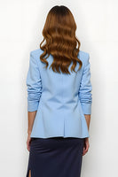 Load image into Gallery viewer, Navy Blue 2 Piece Notched Lapel Pencil Midi Business Suits with Slit