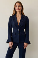 Load image into Gallery viewer, Navy 2 Piece Notched Lapel Single Breasted Business Suits