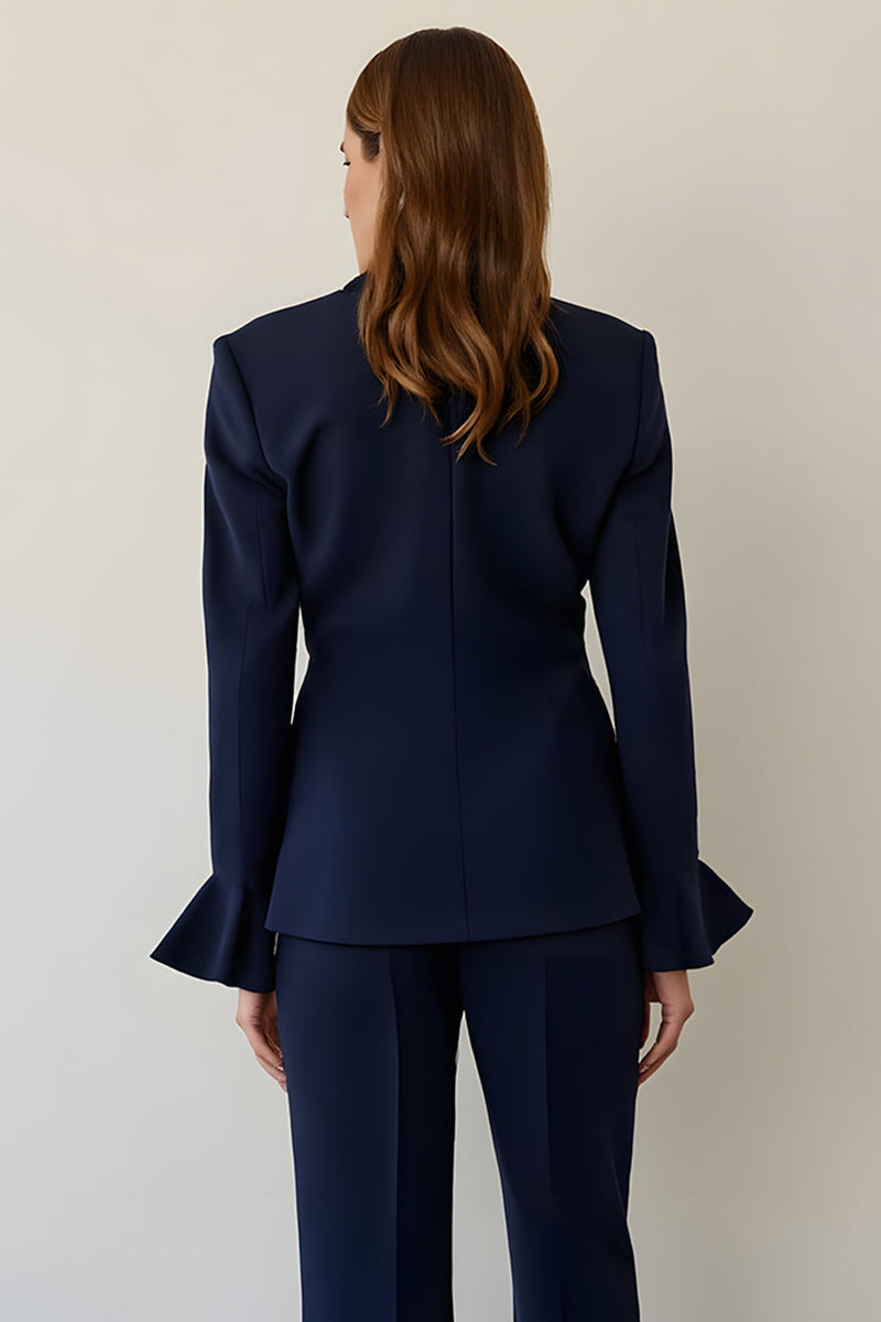 Load image into Gallery viewer, Navy 2 Piece Notched Lapel Single Breasted Business Suits