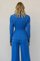 Load image into Gallery viewer, Blue 2 Piece Satin Single Breasted Women Prom Suits with Pockets