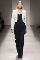 Load image into Gallery viewer, Ivory Navy 3 Piece Satin Single Breasted Notched Lapel Business Suits