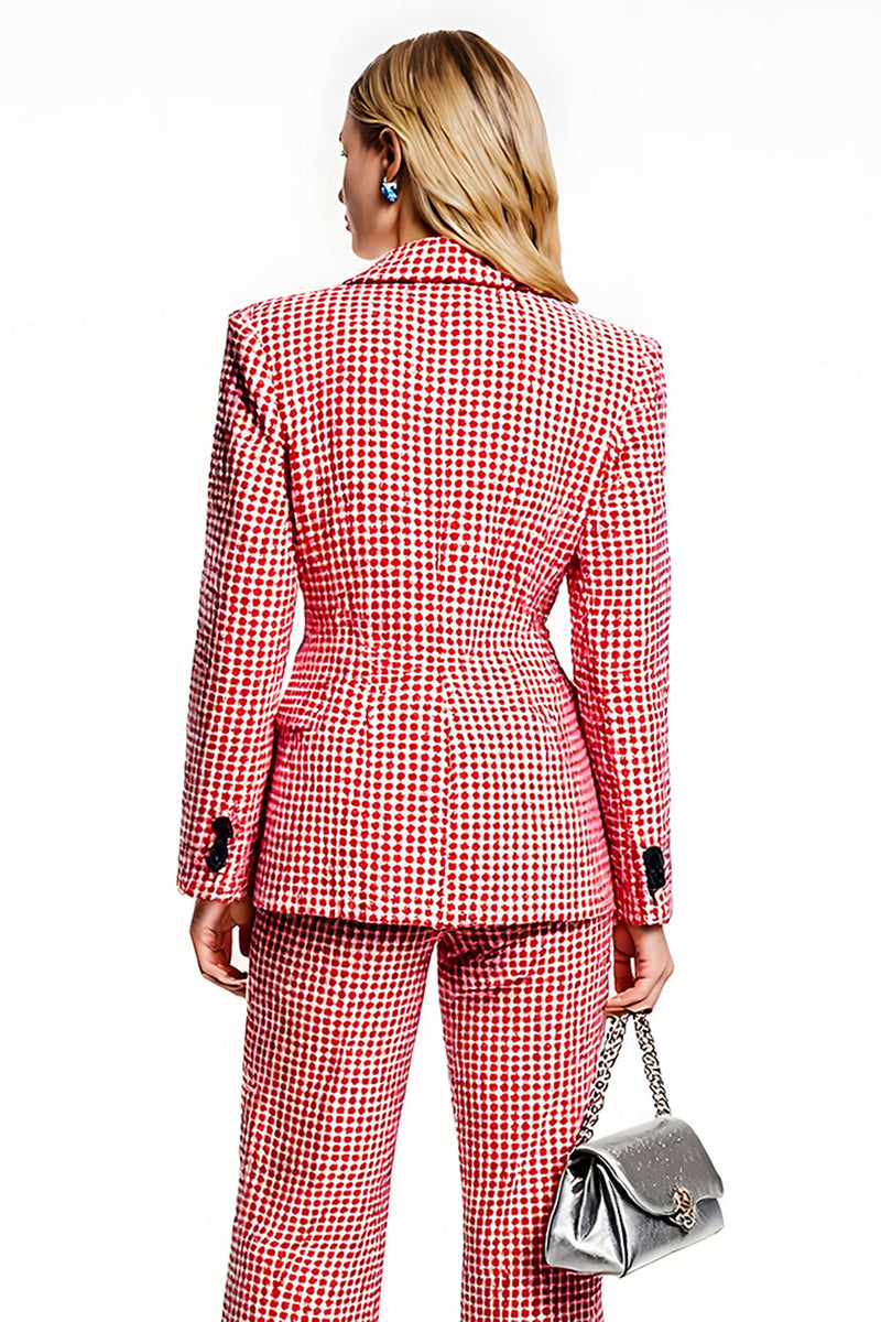Load image into Gallery viewer, 2 Piece Red Shawl Lapel One Button Long Sleeves Business Suits