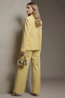 Load image into Gallery viewer, 2 Piece Yellow Notched Lapel Pleated Business Suits with Pockets