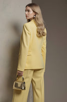 Load image into Gallery viewer, 2 Piece Yellow Notched Lapel Pleated Business Suits with Pockets