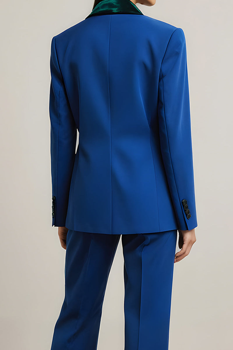 Load image into Gallery viewer, Royal Blue  Peak Lapel 2 Piece Long Sleeves Business Suits