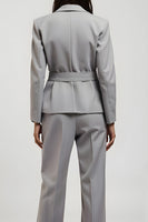 Load image into Gallery viewer, Grey 2 Piece Notched Lapel Long Sleeves Slim Fit Business Suits