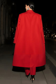 2 Piece Red Peak Lapel Long Sleeves Long Business Suits