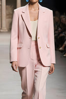 Load image into Gallery viewer, Pink 2 Piece Single Breasted Notched Lapel Long Sleeves Business Suits