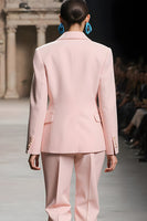 Load image into Gallery viewer, Pink 2 Piece Single Breasted Notched Lapel Long Sleeves Business Suits