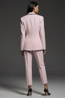 Load image into Gallery viewer, 2 Piece Pink Slim Fit Notched Lapel Long Sleeves Business Suits