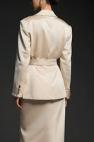 Load image into Gallery viewer, 2 Piece Champagne Notched Lapel Double Breasted Business Suits with Slit