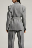 Load image into Gallery viewer, Grey 2 Piece Notched Lapel Long Sleeves Business Suits with Bow