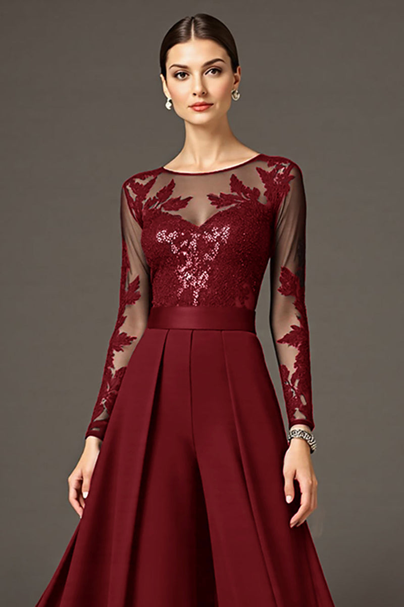 Load image into Gallery viewer, Black A Line Long Chiffon Mother of the Bride Dress with Lace