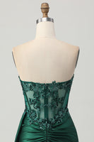 Load image into Gallery viewer, Sparkly Dark Green Sweetheart Short Corset Homecoming Dress