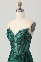 Load image into Gallery viewer, Sparkly Dark Green Sweetheart Short Corset Homecoming Dress