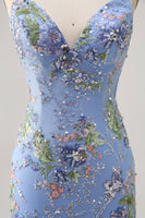 Load image into Gallery viewer, Sparkly Short Pink Floral Beaded Tight Homecoming Dress with Sequins