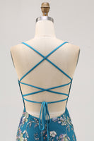 Load image into Gallery viewer, Sparkly Floral Peacock Beaded Tight Short Homecoming Dress with Sequin