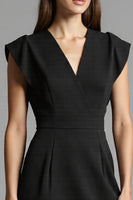 Load image into Gallery viewer, Black and White Satin Bodycon Midi Work Dress