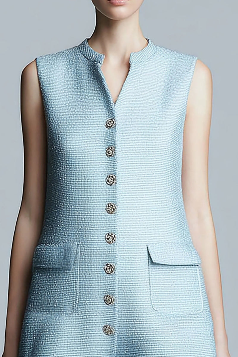 Load image into Gallery viewer, Sky Blue Tight Tweed Short Homecoming Dress with Ruffles