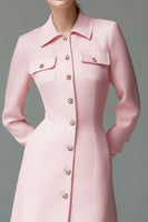 Load image into Gallery viewer, Pink Collar Single Breasted Short Blazer Dress with Sleeves
