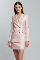 Load image into Gallery viewer, 2 Piece Pink Notched Lapel Short Business Suits with Sleeves