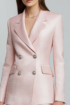 2 Piece Pink Notched Lapel Short Business Suits with Sleeves