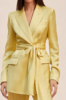 Load image into Gallery viewer, Daffodil 2 Piece Satin Peak Lapel Business Suits with Sash