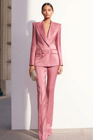 Load image into Gallery viewer, 2 Piece Dusty Rose Satin Peak Lapel Business Suits with Sleeves