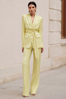 Load image into Gallery viewer, Daffodil 2 Piece Peak Lapel Business Suits with Sash