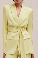 Load image into Gallery viewer, Daffodil 2 Piece Peak Lapel Business Suits with Sash