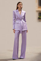 Load image into Gallery viewer, 2 Piece Lilac Long Sleeves Peak Lapel Business Suits with Sash