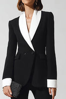 Load image into Gallery viewer, 2 Piece Black Shawl Lapel Flare Leg Business Suits with Sleeves