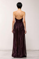 Load image into Gallery viewer, Simple Coffee Sheath Strapless Long Evening Dress