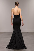 Load image into Gallery viewer, Black Mermaid Sweetheart Maxi Evening Dress with Slit