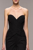 Load image into Gallery viewer, Black Mermaid Sweetheart Maxi Evening Dress with Slit