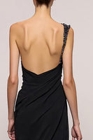 Load image into Gallery viewer, Black Sheath One Shoulder Backless Long Evening Dress