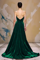 Load image into Gallery viewer, Dark Red Velvet Strapless Long Evening Dress