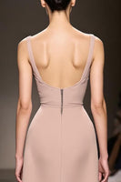 Load image into Gallery viewer, Simple Champagne Mermaid Satin Backless Long Evening Dress